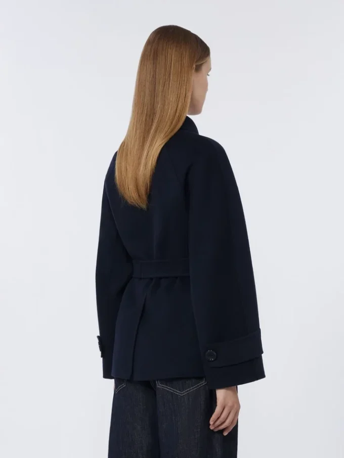Zweireihiger, kurzer Mantel aus Pure Wool, mitternachtsblau Zweireihiger, kurzer Mantel aus Pure Wool, mitternachtsblau