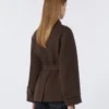 Zweireihiger, kurzer Mantel aus Pure Wool, schokoladenbraun Zweireihiger, kurzer Mantel aus Pure Wool, schokoladenbraun