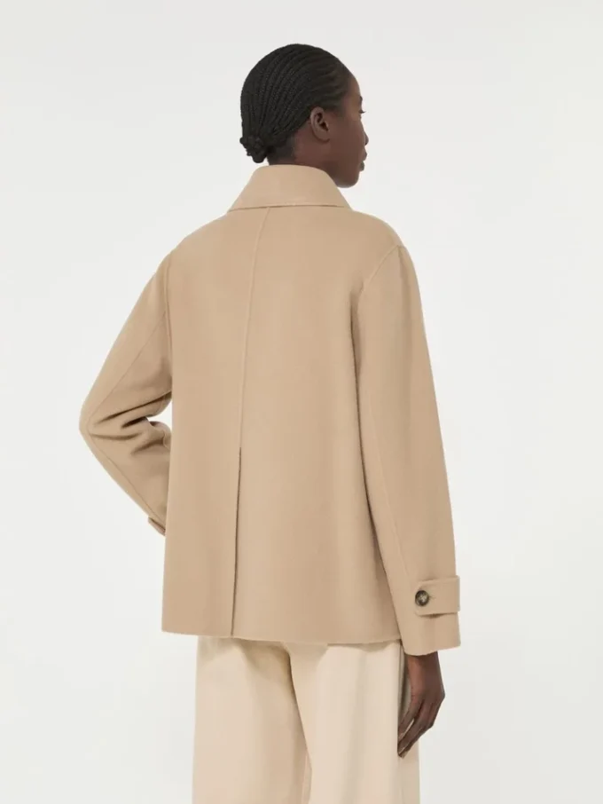 Zweireihiger Peacoat aus Wollmischung, kamelfarben Zweireihiger Peacoat aus Wollmischung, kamelfarben
