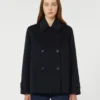 Zweireihiger Peacoat aus Wollmischung, marineblau Zweireihiger Peacoat aus Wollmischung, marineblau