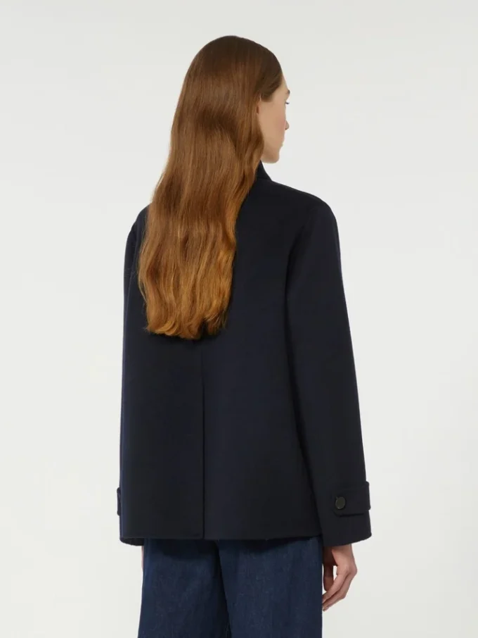 Zweireihiger Peacoat aus Wollmischung, marineblau Zweireihiger Peacoat aus Wollmischung, marineblau