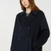 Zweireihiger Peacoat aus Wollmischung, marineblau Zweireihiger Peacoat aus Wollmischung, marineblau