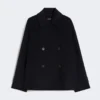 Zweireihiger Peacoat aus Wollmischung, marineblau Zweireihiger Peacoat aus Wollmischung, marineblau