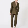 Zweireihiger Shantung-Blazer, khaki Zweireihiger Shantung-Blazer, khaki