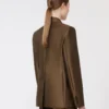 Zweireihiger Shantung-Blazer, khaki Zweireihiger Shantung-Blazer, khaki